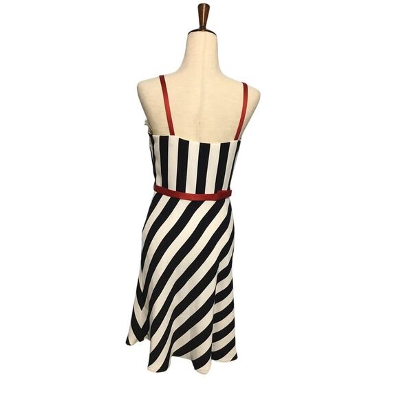 Due per Due Blue White Belted Spaghetti Strap Midi Dress - Picture 5 of 8